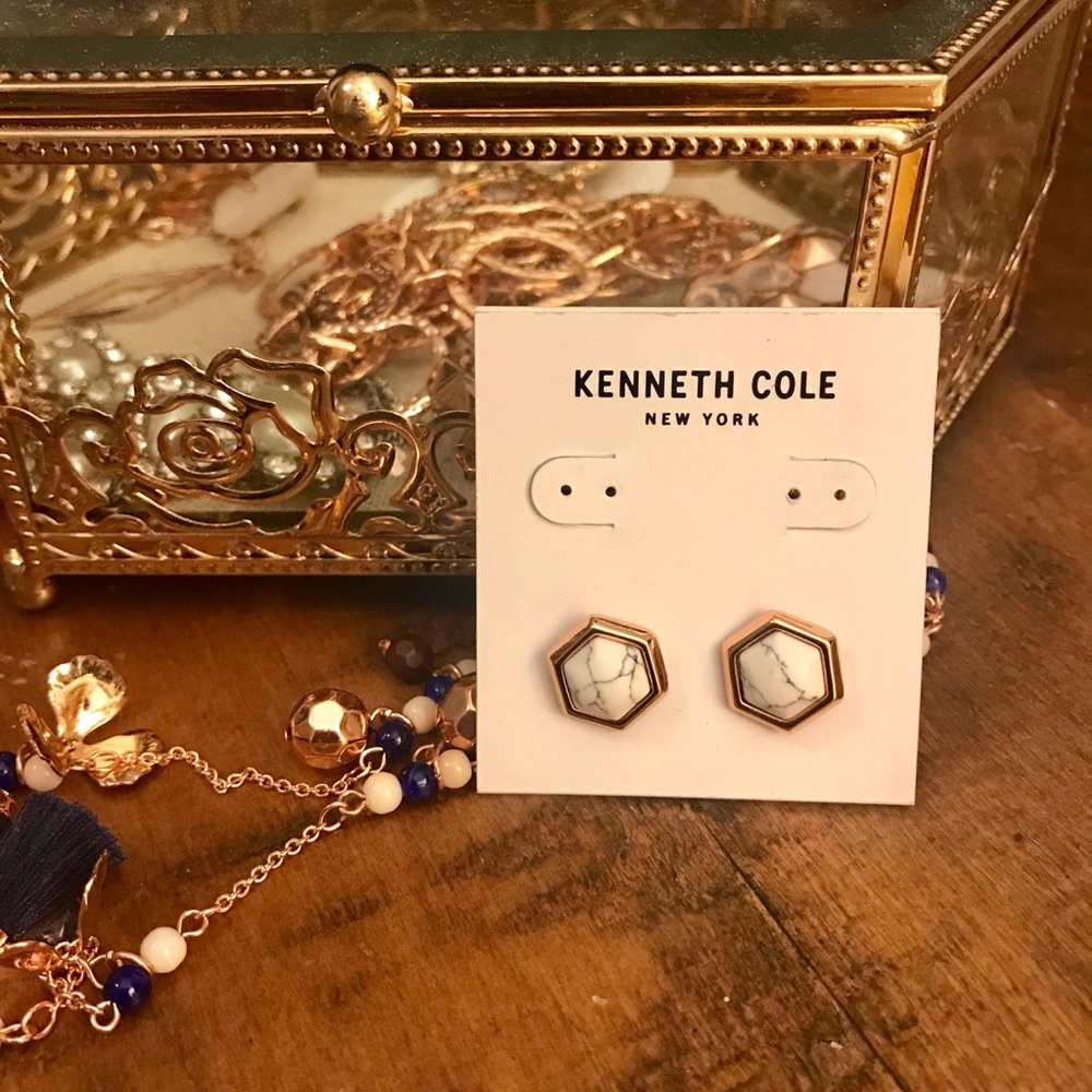 Kenneth Cole - Marble and Gold studs